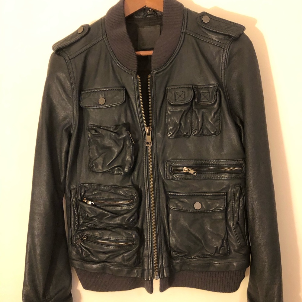 SAAM Leather Bomber Jacket (Size M)